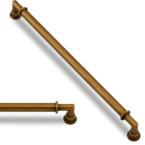 10 Pack Antique Brass Cabinet Pulls 10 Inch (10" Hole Center / Antique Brass)