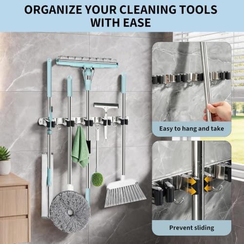 Mop and Broom Holder Wall Mount