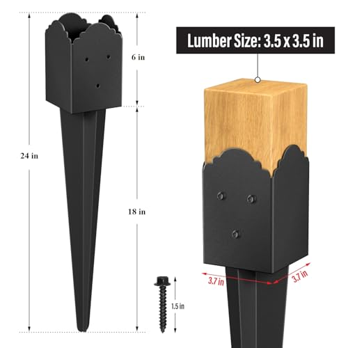 24"x4"x4" Fence Post Anchor