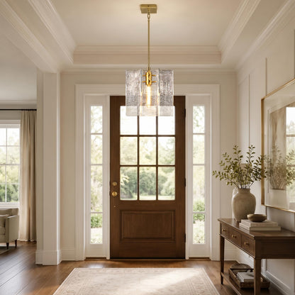 Modern Large Brass Water Ripple Glass Kitchen Pendant Light Fixtures (Brass-12-IN)