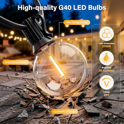 Outdoor String Lights with Remote