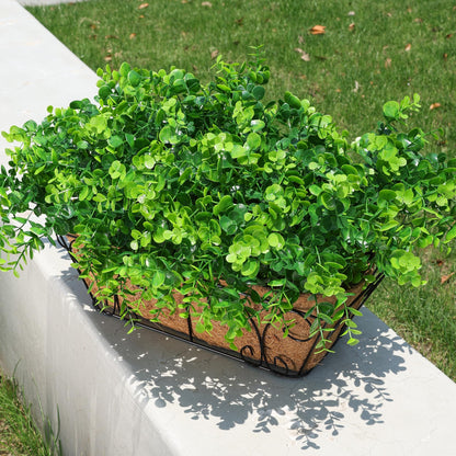 Artificial Plants for Outdoors Outside Spring Summer Decoration (12 Bundles Green Eucalyptus)