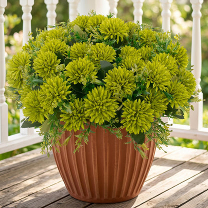 12Pcs Artificial Chrysanthemum Flowers (Green)
