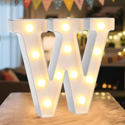 8.86 Inch Marquee Light Up Letters W for Party Decorations (Letter W / 8.86 in)