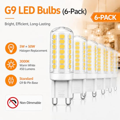 G9 LED Light Bulbs 5W 50W Halogen Equivalent