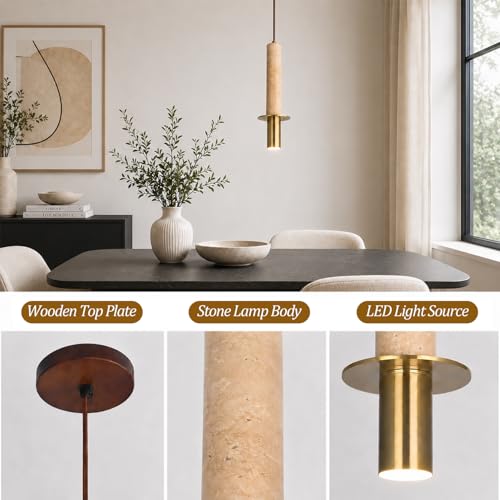 Yellow Travertine Pendant Light Wabi
