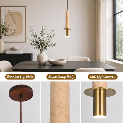 Yellow Travertine Pendant Light Wabi