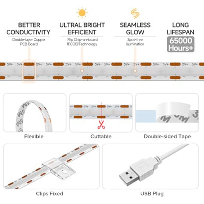 FCOB COB LED Strip Light Flexible Tape Light