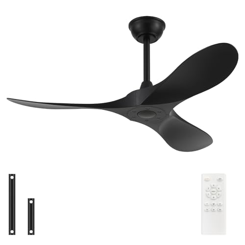 52 60'' Solid Wood Blades Ceiling Fan without Light