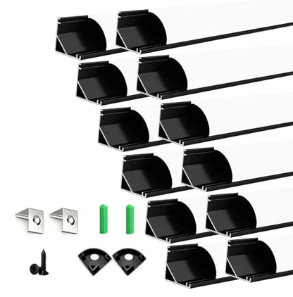 V Shape LED Strip Channel Aluminum Profile 3.28ft with Diffuser 6Pack