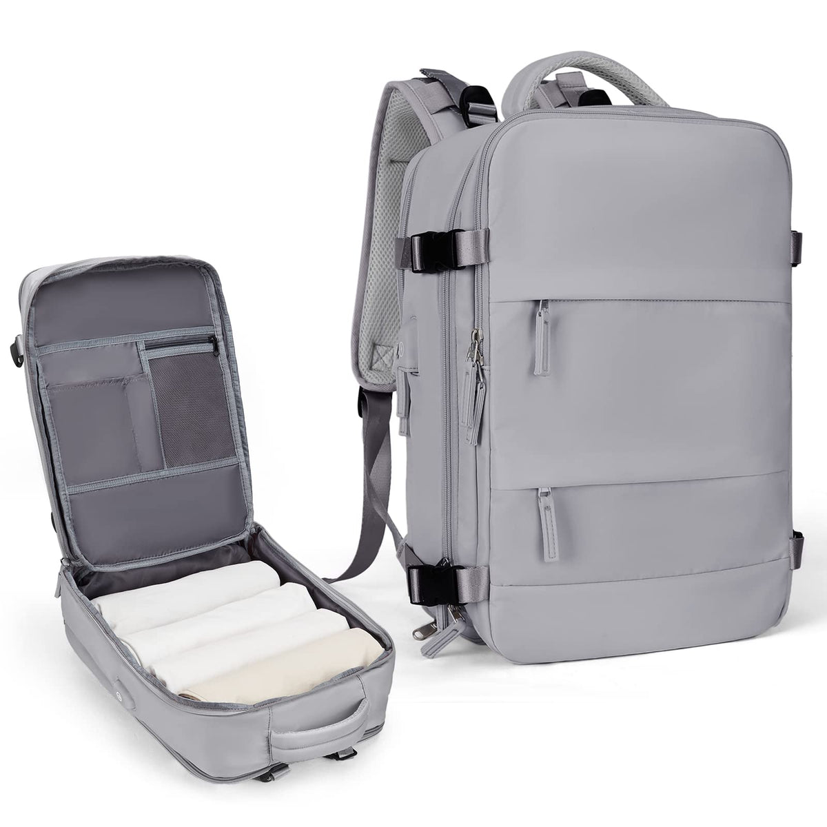 Travel Backpack For Women Men (Grey / 25 liters)