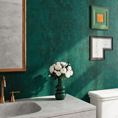 Dark Green Limewash Wallpaper Peel and Stick Teal Concrete Wallpaper Green Cement Textured Basement Concrete Contact Paper Waterproof