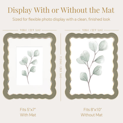 8x10 Scalloped Wavy Metal Picture Frame (Universal Khaki / 8x10)