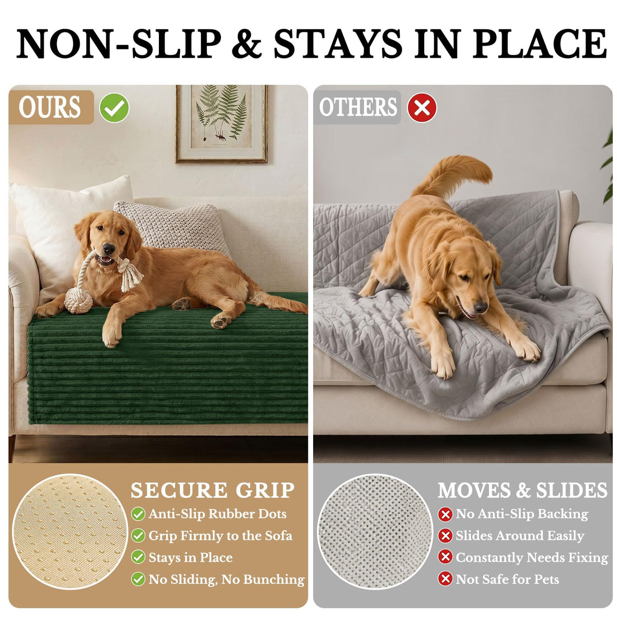 Waterproof Couch Cover for Dogs (Dark Green / 36"x94.5")