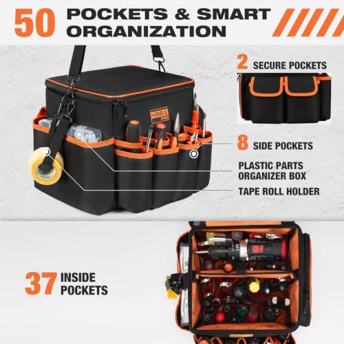 10 Inch Tool Bag Organizer with Detachable Divider (Black / 10inch)
