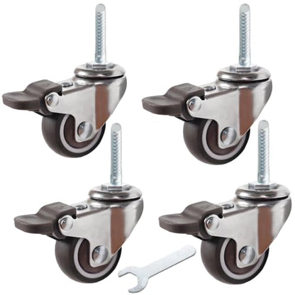 Swivel Stem Caster Wheels Set of 4 TPR Non