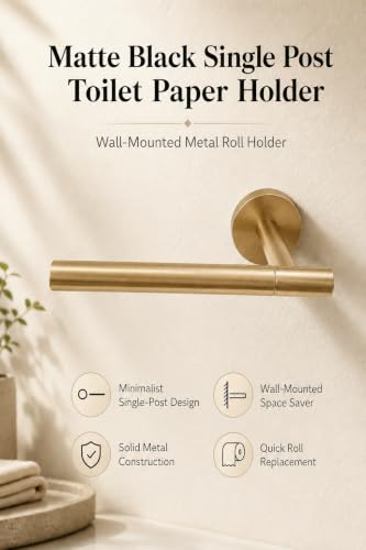 Single Post Toilet Paper Holder (Gold)