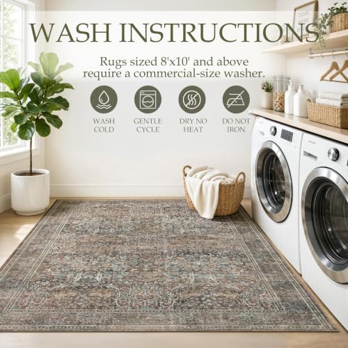 3x5 Washable Rug (Vintage Brown / 3' x 5' (Rectangular))