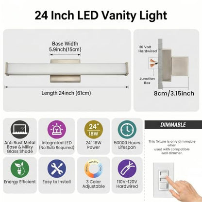 Modern LED Bathroom Light Fixtures