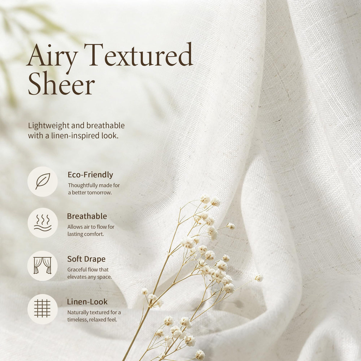 Natural Linen Curtains 106 Inches Long 2 Panels for Living Room (Natural / 50"W x 106"L (Pack of 2))