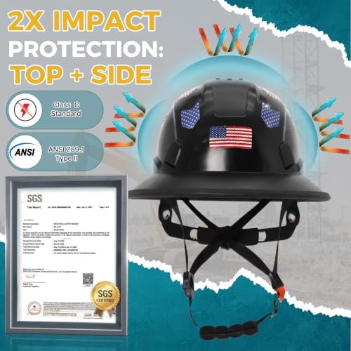 Full Brim Hard Hat Type 2 Class C Safety Helmet with Vents