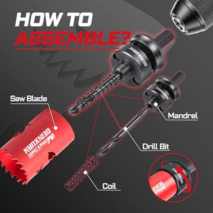 1-3/8 Inch(35mm) Hole Saw, 2PCS HSS Bi-Metal Hole Saw Kit with Shark Tooth Hole Cutter for Wood,Drywall, PVC Boards and Thin Metal (2 PCS 1-3/8")