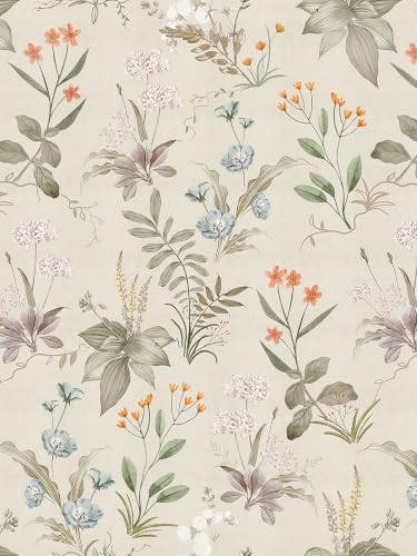 Peel and Stick Wallpaper Black Floral Self Adhesive Vinyl Wallpaper Waterproof Vintage Decor Wallcovering for Bedroom