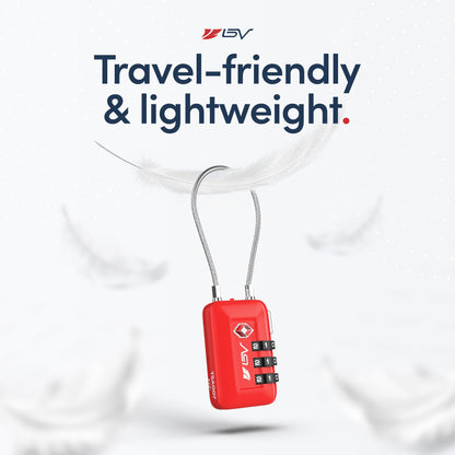 Luggage Locks TSA Accepted (Red 4-Pack)