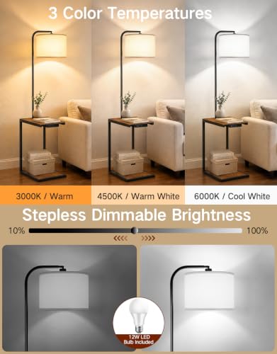 Floor Lamp with Table & Remote