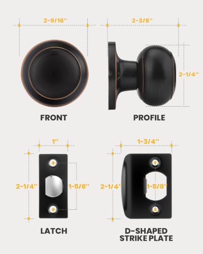 Passage Door knobs Oil Rubbed Bronze Door Knob (Oil Rubbed Bronze)