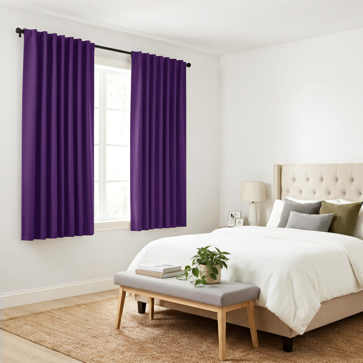Purple Blackout Curtains for Bedroom 2 Panels Set (Purple / 42"W x 72"L (Pack of 2))