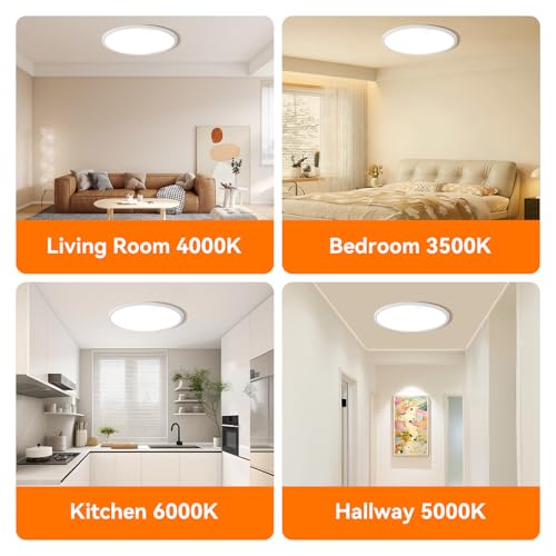 15.8inch Dimmable LED Flush Mount Ceiling Light