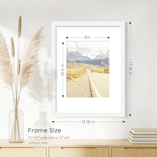 12x16 Solid Wood Frame Set of 12 (White Wood Grain / 12x16)