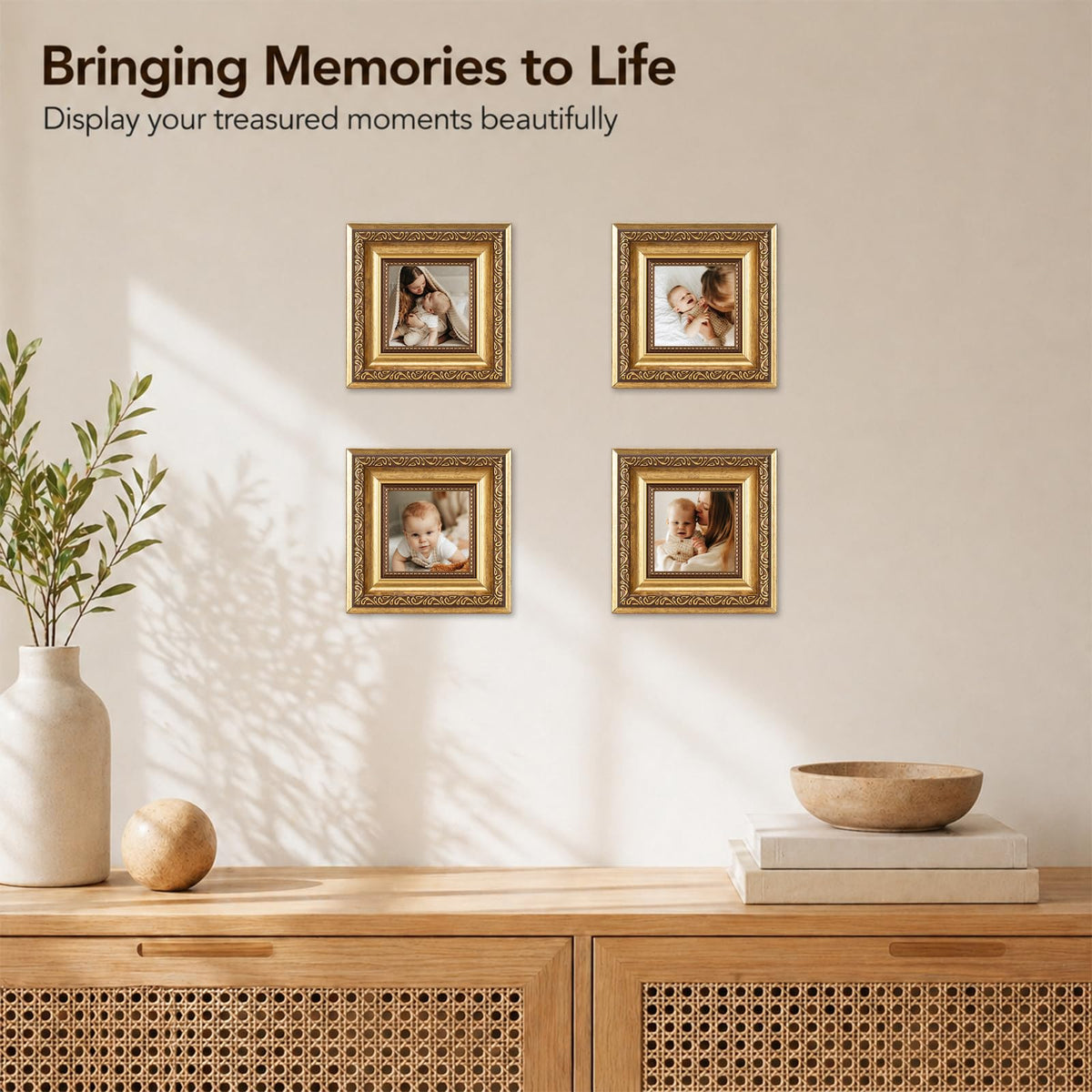 3x3 Vintage Picture Frame (Gold / 3x3 inch)