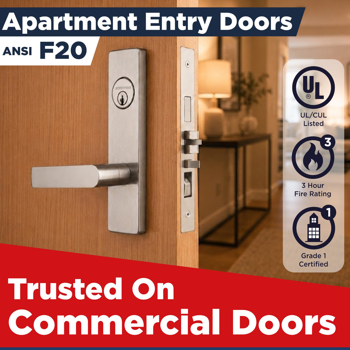 Grade 1 Commercial Mortise Lock Set