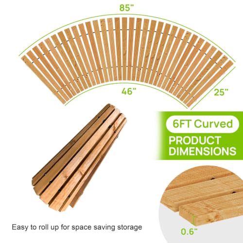 25" W Oversize Wooden Garden Parhway Walkway Outdoor Roll Out Decorative Garden Walkway Non