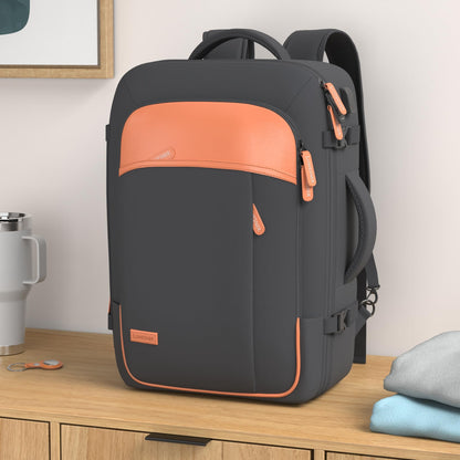 40L Expandable Travel Backpack (Black / 20 inches)