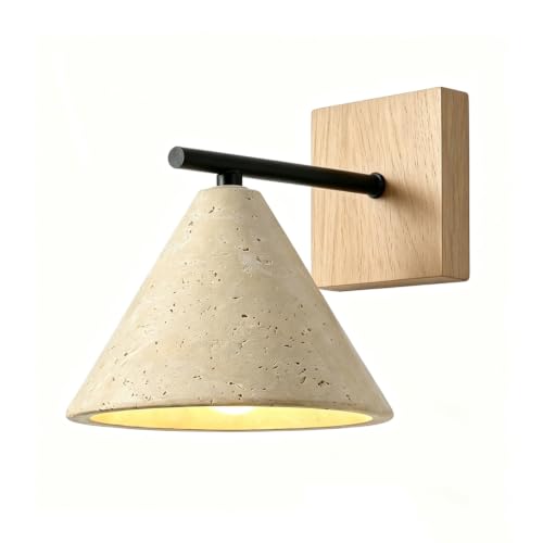 Yellow Natural Travertine Wall Sconce Vintage Farmhouse Bedside Lamp