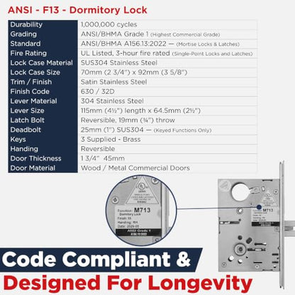 Mortise Lock Set Interior Door