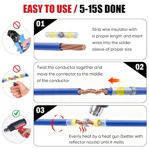 Heat Gun Kit with Heat Shrink PCS Solder Seal Wire Connectors
