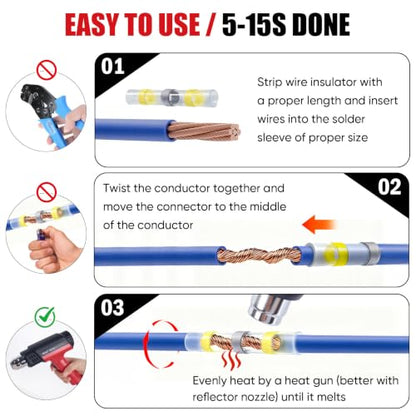Heat Gun Kit with Heat Shrink PCS Solder Seal Wire Connectors