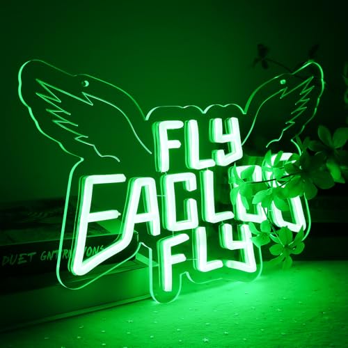 Eagle Team Chant Neon Signs for Wall Decor Team Chant Neon Lights for Bedroom Led Signs Suitable for Dormitory Man Cave Christmas Gift (Eagles 002)