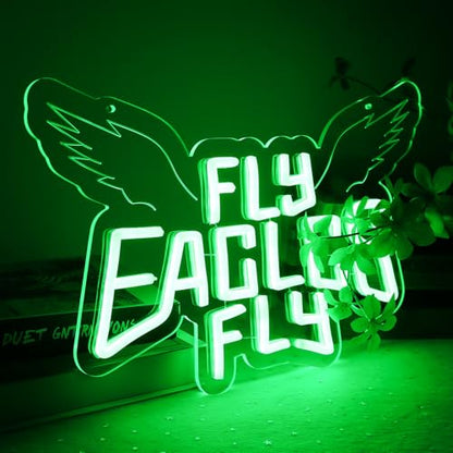 Eagle Team Chant Neon Signs for Wall Decor Team Chant Neon Lights for Bedroom Led Signs Suitable for Dormitory Man Cave Christmas Gift (Eagles 002)
