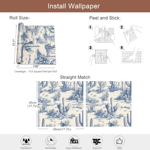Desert Cactus Peel and Stick Wallpaper