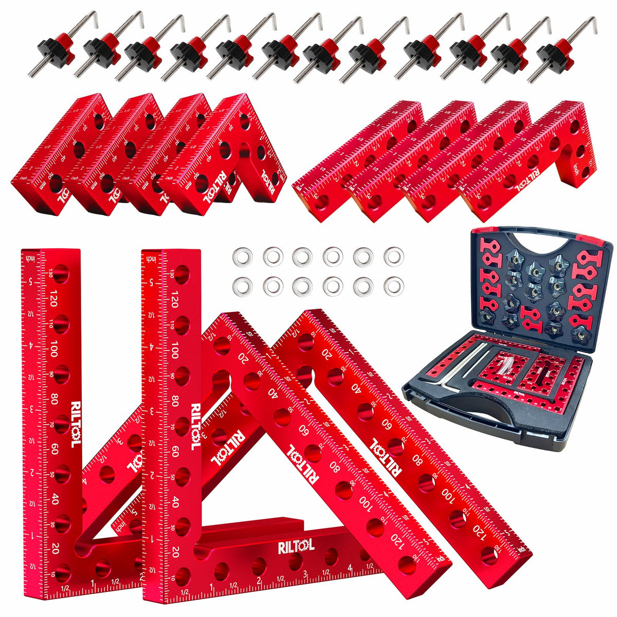 12Pcs Corner Clamps for Woodworking (Red)
