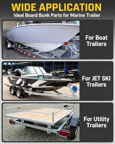 8"/10"/12" Boat Trailer Bunk Brackets 4 Pack, Heavy Duty Swivel Top