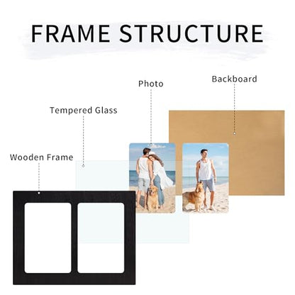 4x6 Picture Frame Collage Set of 2 (Rustic Black / 7.7x10in (2Pack))