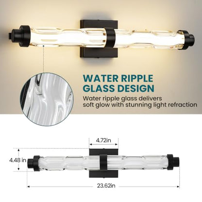 LED Modern Wall Sconces (Black / 24-Inch)