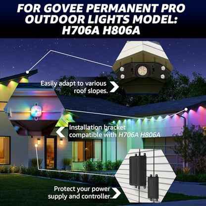 3 in 1 Outdoor Light Mounting Clips Set for Govee Outdoor Lights Pro H706 H806