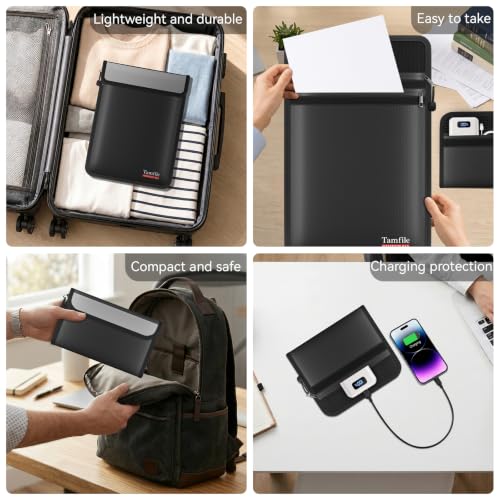 Fireproof Document Bag with 2 Pcs Travel Case